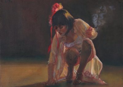 Acariciando el parquet, Oil on canvas, 2010, 40x50